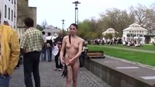 Public outdoor euro amateur sucking on cock and loves it