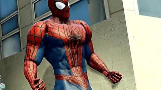 Spidermans Muscle And Cock Growth