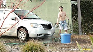 Car washing somehow leads to crazy gay anal sex on the bed