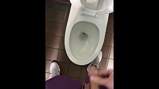 Running late full bladder made it to public restroom just in time shy bladder piss weak knees car 4K