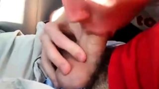 young twink sucks dick in car and swallows