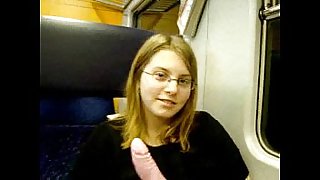 19 years old german teen masturbates in train