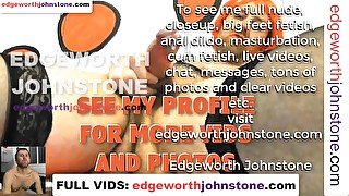 EDGEWORTH JOHNSTONE Tranny red head anal dido cumshot - Gay crossdresser in red wig ass fucking self