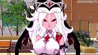 Fucking Android 21 from Dragon Ball Super in Rosaria Costume from Genshin Impact Until Creampie