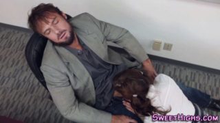 Bearded teacher wakes up and fucks delightful student