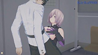 Mash Kyrielight and Ritsuka Fujimaru have deep sex in the office. - Fate/Grand Order Hentai