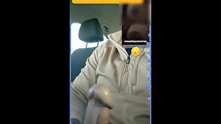 Jerking online in car in parking lot