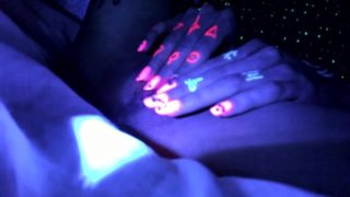 Blacklight Space Pussy - striptease and masturbation