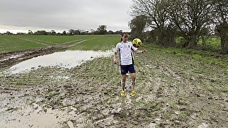 Muddy football practise