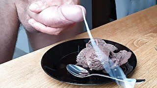 Thick Cock Serves You Chocolate Ice Cream With Freshly Whipped Cum!