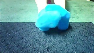 Toe wiggling and blue socks Frieda Ann Foot Fetish