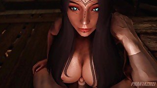 Sexy Tanned Wood Elf Fucked in Doggystyle - Skyrim Porn POV