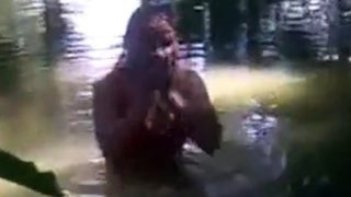 bangla girl rina bathing in pond