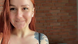 Redhead girl has sex with a stranger. KleoModel