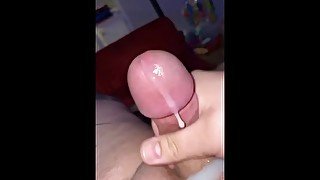 Stroking my dick and cumming