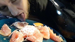 Creepy Halloween video. Sweet nasty. Food fetish, foot fetish.