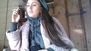 Garage Smoking - Candid Smoking - Hot Smoking - Smoking Fetish, Smoking, Flawless Melissa