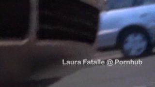 Public pissing girl pees standing - Laura Fatalle