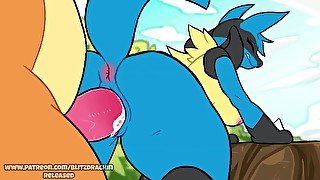 Horny Pokemon Stud Charizard Stuffing Blue Hottie From Behind