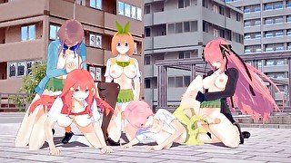 【GO TOUBUN NO】【HENTAI ORGY FUTANARI 3D】