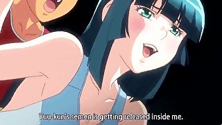 Anime hentai girls are deepthroating cartoon dicks