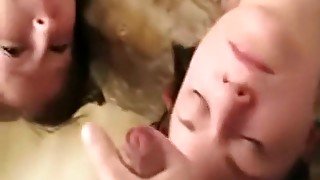 Amateur girlfriends double facial cumshots and blowjob