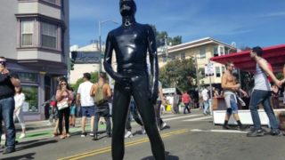 More public latex jerking at Folsom