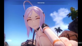 Monster Girl Island [Hentai SFM Game] Ep.1 Android Goddess elf and catgirl waifus fight topless