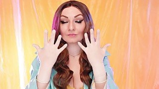 Amazing relax video with ASMR by Arya Grander, latex surgery gloves fetish