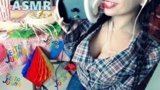 SFW ASMR 3DIO FESTA JUNINA SONS DE MASTIGAÇÃO ~ ASMR Português ~ Eating Sounds