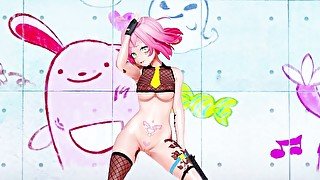 MMD Hentai 3D VTuber el_XoX Strips to "Tomboy"