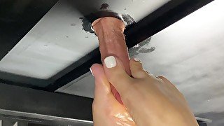 "Milked in my heel" footjob then put my toes in his cum