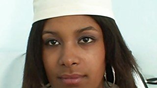 Black nurse Manuela speculum and dildo