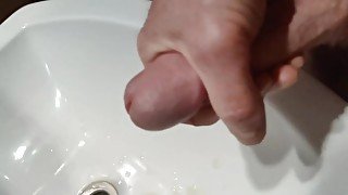 Jerk off and cum in the sink.