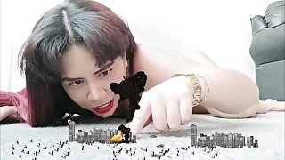 Giantess Woman Vs Small city