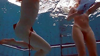 Two hot lesbians in the pool