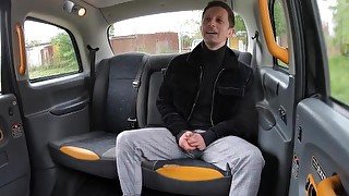 Female Fake Taxi Busty Brunette fucking a big cock on the back seat of a taxi