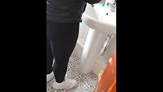 Step mom torture dick before fucking step son in the bathroom