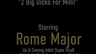 Skinny Mini Stallion Takes 2 Thick Dicks! Rome Major Stuffs Her Silly!