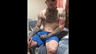 Andy Lee’s baby stepbro Conner Lee first ever wank video, jerking his big teen cock to a huge load