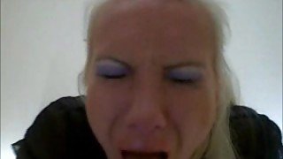 Deepthroat gagging ruining my make up on my dildo