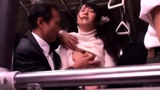 Japanese public bus blowjob and fuck