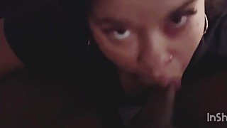 White girl sucking black dick