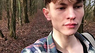 Camping with Daddy Outdoor /Daddy Filmed Me & CUM AS VULCANO / Cute boy