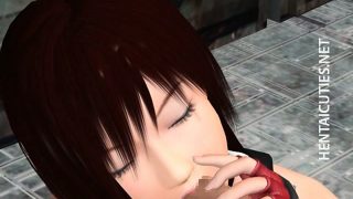 Hottie 3D hentai babe suck tentacles