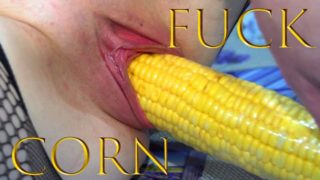 Corn cob fucking. DP with 2 corn cob. 