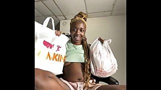 MUKBANG!!! EATING DUNKIN DONUTS X SEAFOOD CORN GARLIC BREAD ALFREDO PASTA & CAJUN POTATOES