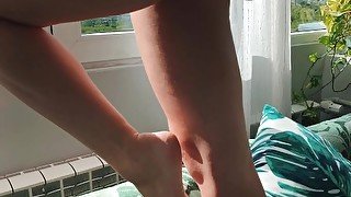 blue eyed babe gets fucked in pov and covered in cum