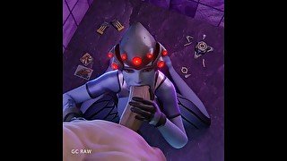 Widowmaker Deepthroating in a nightclub. GCRaw. Overwatch