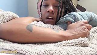 Big tits BLACK MILF Pov Blowjob & SQUIRT for white king